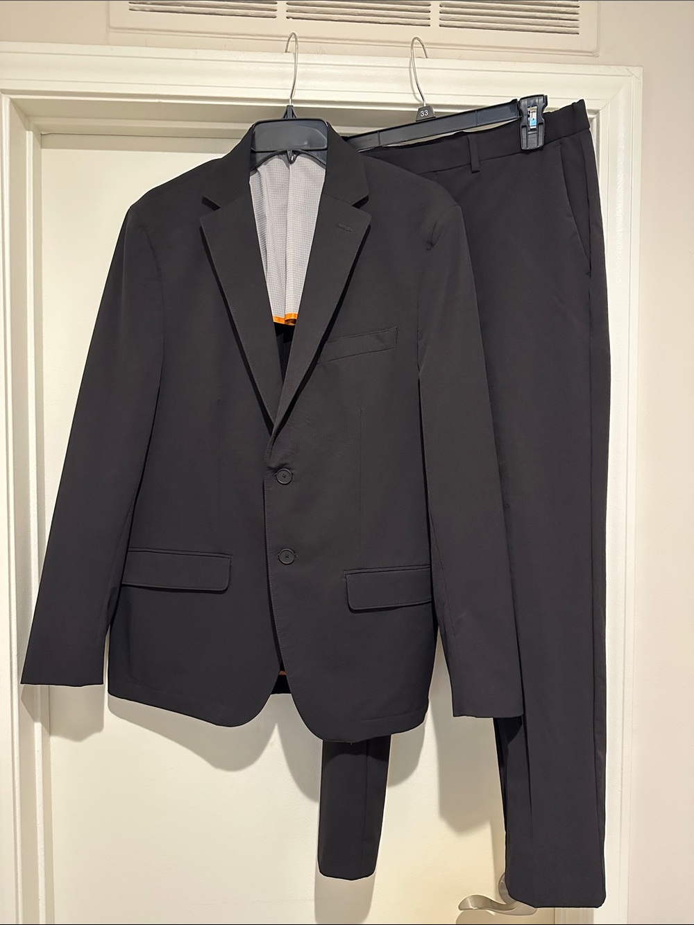 Calvin Klein Men's Black Two-Button Suit Jacket & Trousers